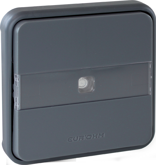 Bouton poussoir porte-étiquette OXXO composable gris IP55